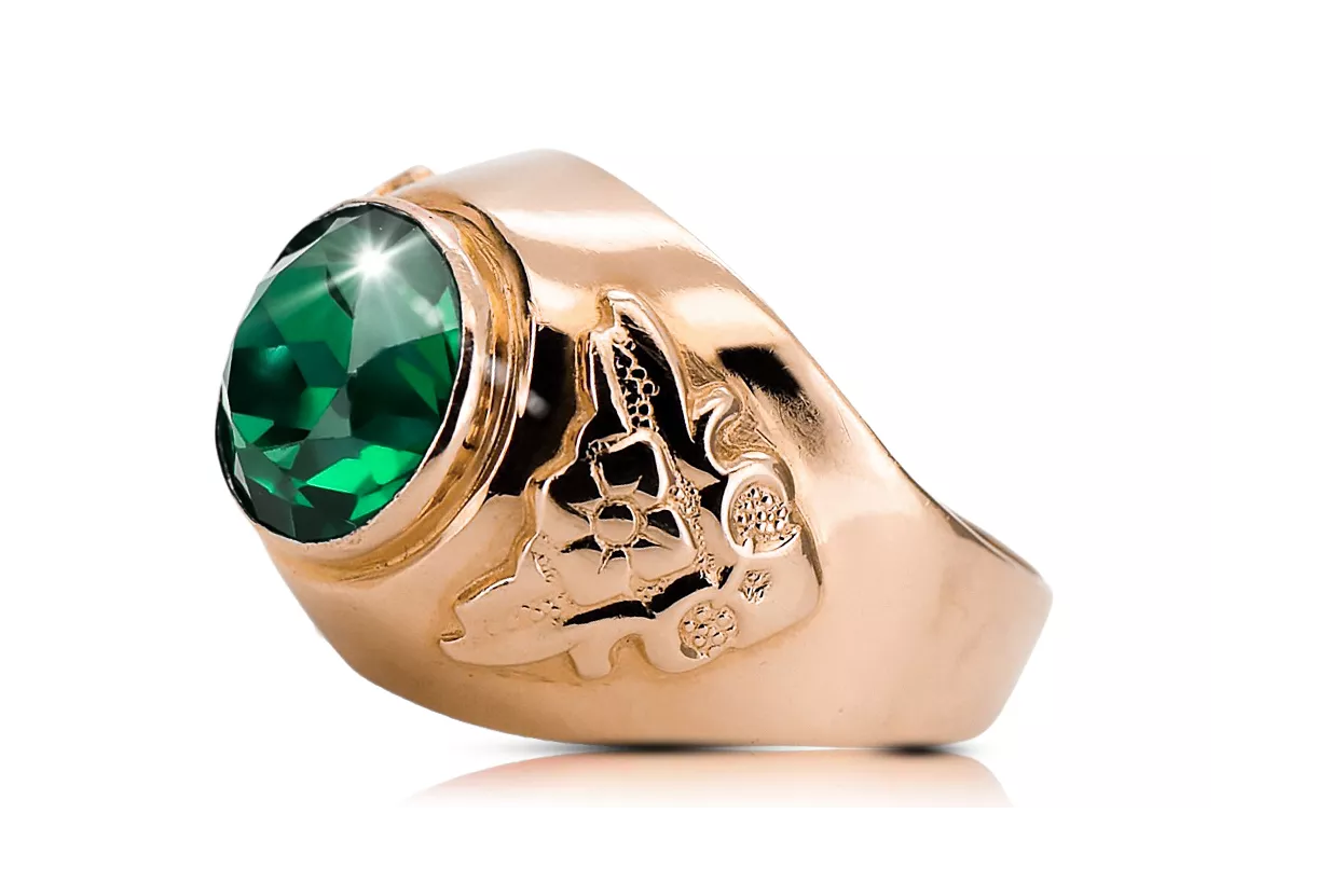Original Vintage 14K Rose Gold Emerald Ring Vintage craft vrc078r Original Vintage 14K Rose Gold Emerald Ring Vintage craft vrc078r